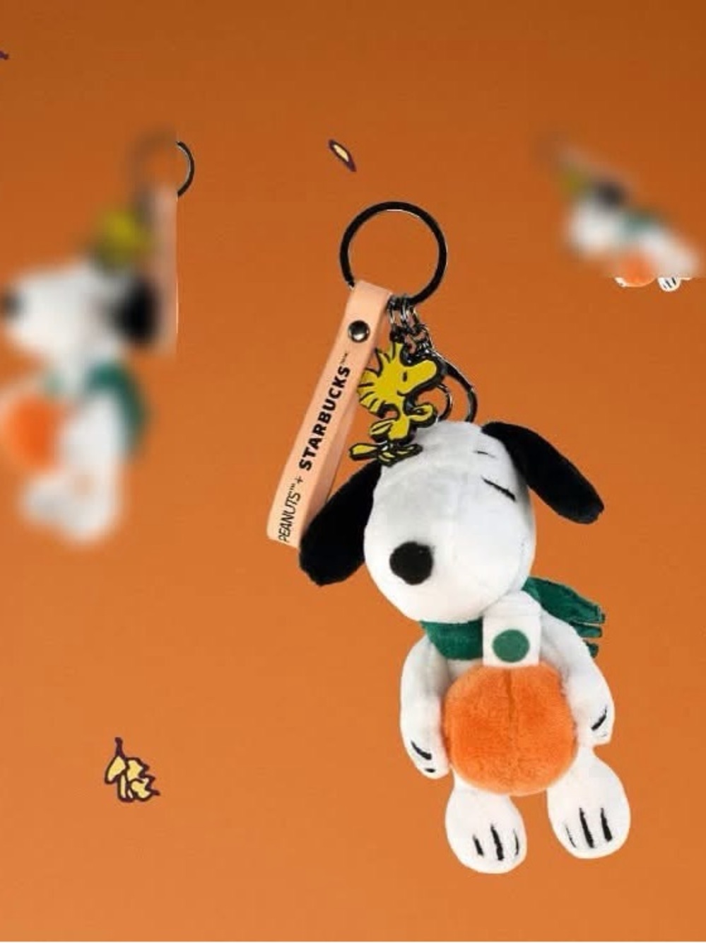 Starbucks x Peanuts Snoopy Orange Plush Key Ring
